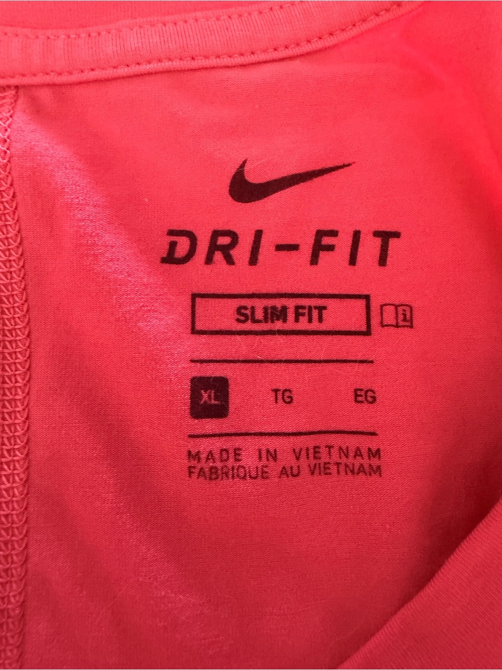 Nike Dri-FIT Athletic Tee - Coral Red